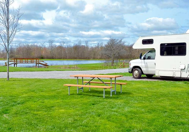 Caravan in a lovely park