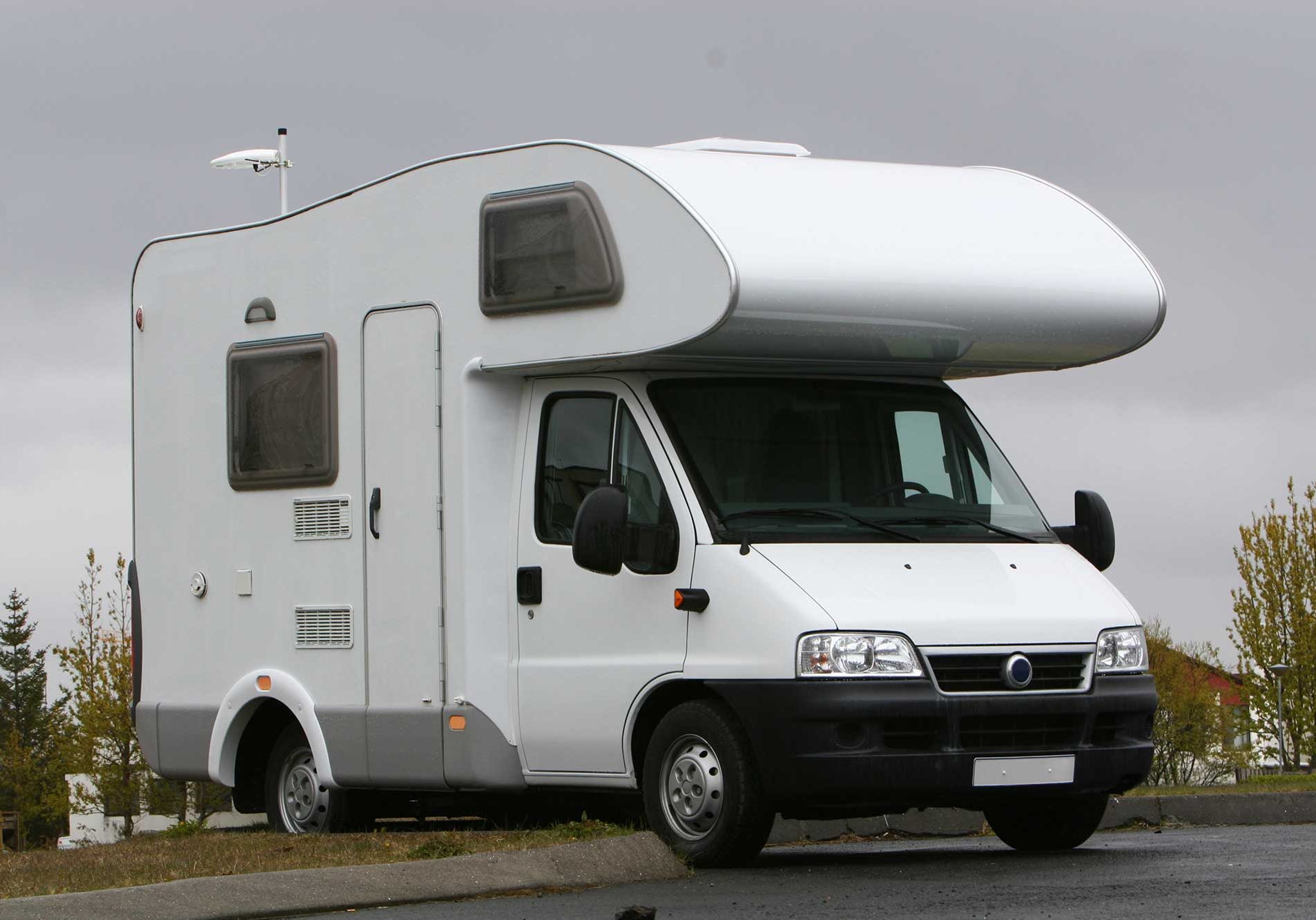 Large white caravan